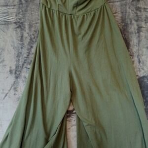 Poof New York Jumpsuit Womens Small Wide Leg Sleeveless Strappy Casual Romper